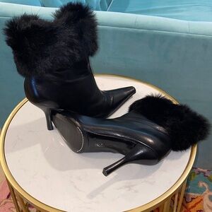 New Antonio Melani Rabbit Fur Heeled Boots
